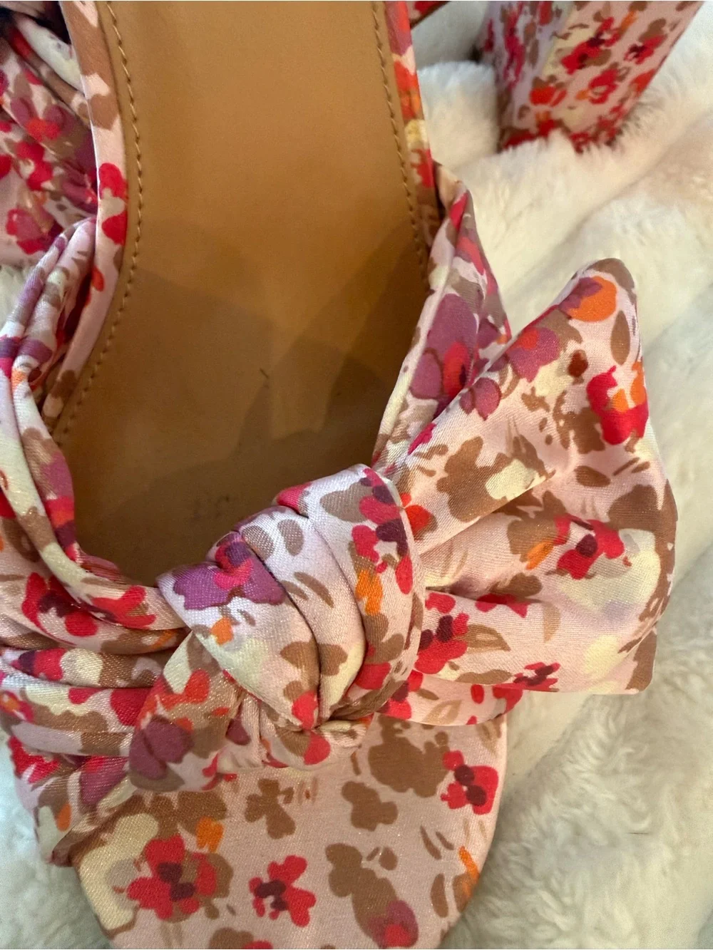 J. Crew Floral Pink Block Heel Sandal with Ankle Strap